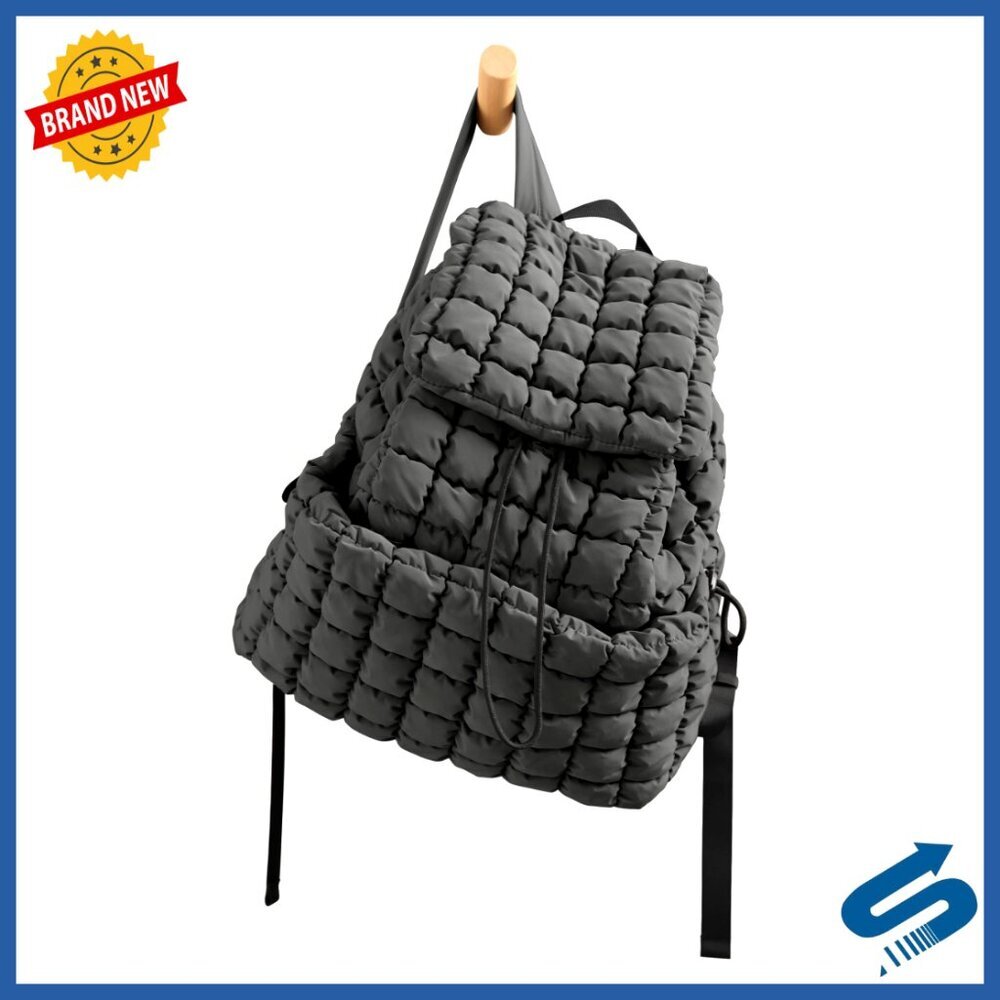 Lightweight Quilted Backpack 18L Capacity Travel Gym Bag Drawstring Pockets